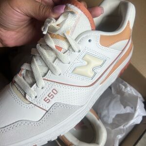 White and Peach Sneakers